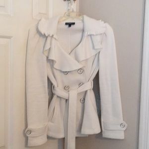 Double breasted white coat